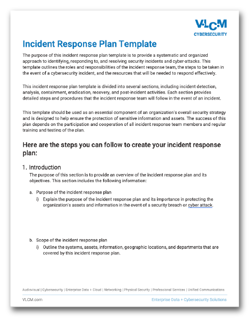 Free, Editable Cybersecurity Incident Response Plan Template